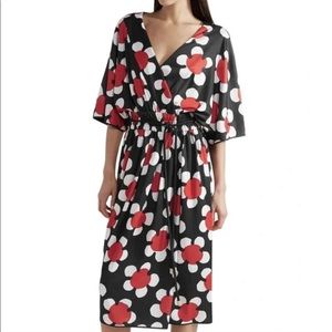 Marc Jacobs Wrap-Effect Floral-Print Jersey Midi Dress Size 2